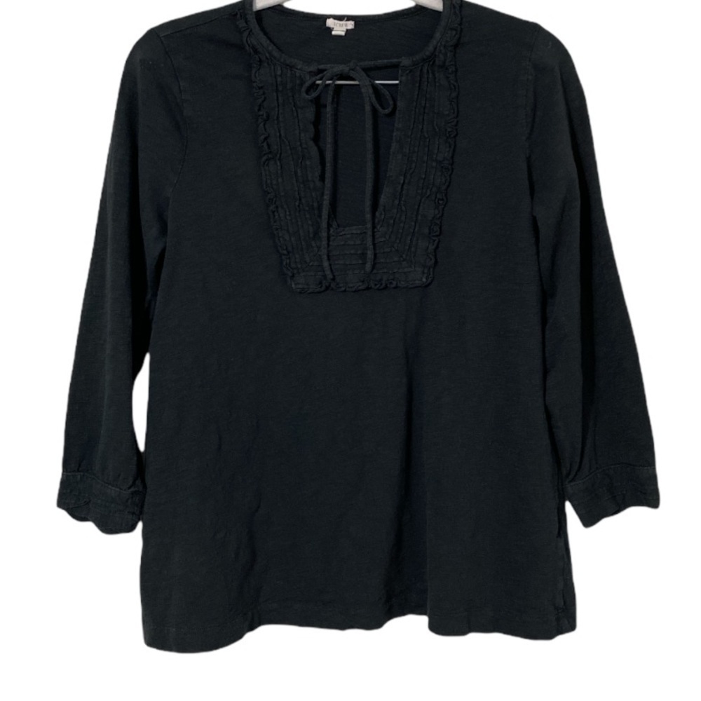 J. Crew cotton tie neck peasant top s
